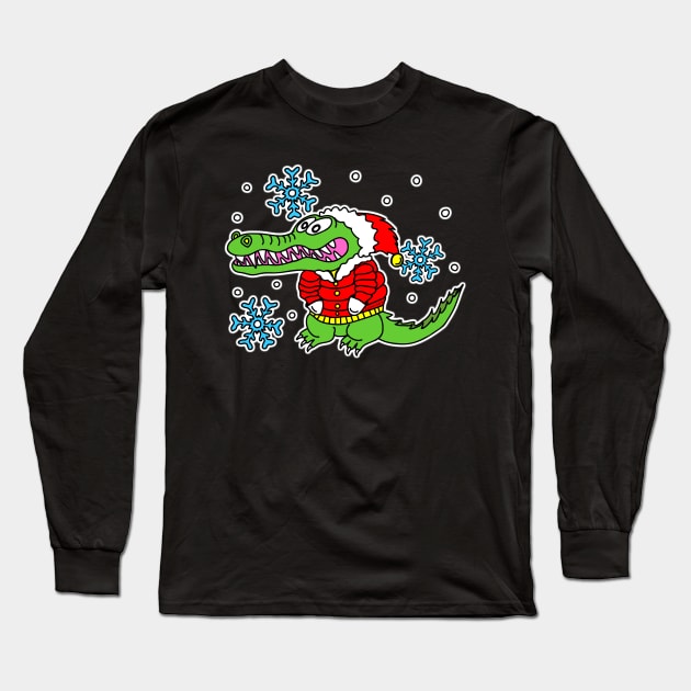 Freezing Alligator Long Sleeve T-Shirt by LatticeART